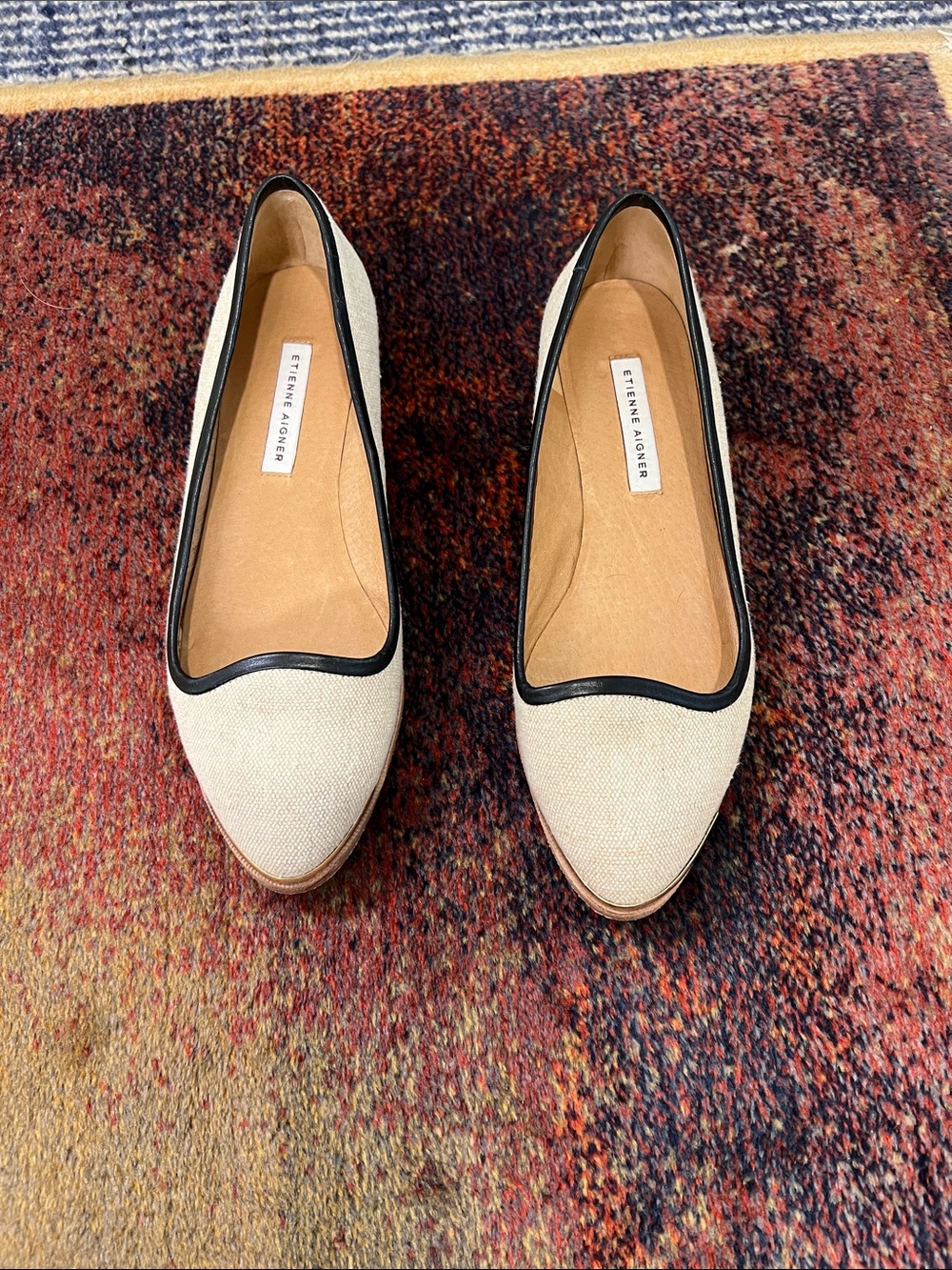 Vintage Etienne Aigner canvas loafers Sz 8m